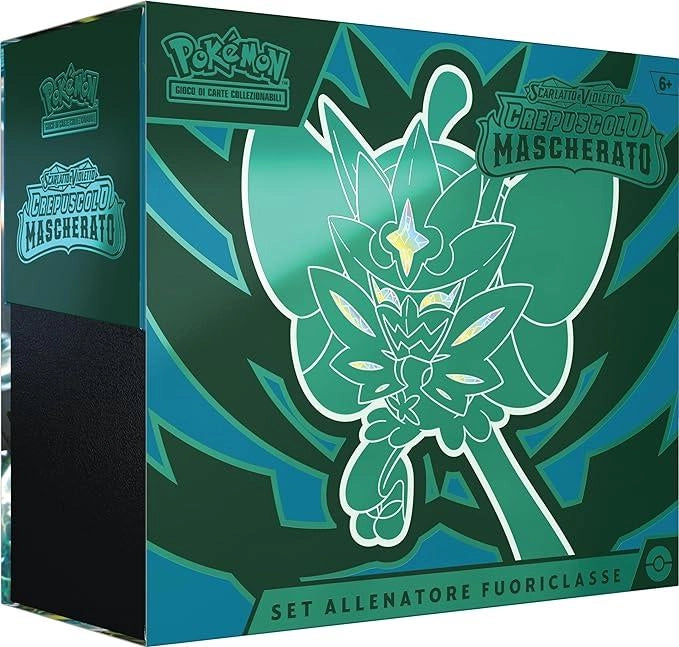 Set Allenatore Fuoriclasse dell`espans. Scarlatto e Violetto - Crepuscolo Mascherato del GCC Pokemon (1 carta promoz. di