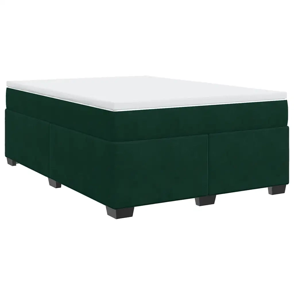 Giroletto a Molle con Materasso Verde Scuro 140x200 cm Velluto 3285290