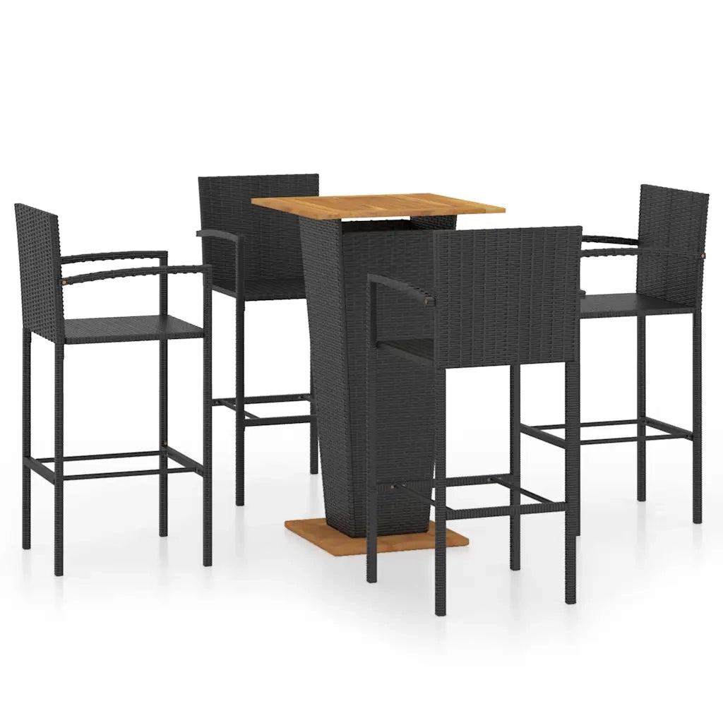 Set Bar da Giardino 5 pz Nero