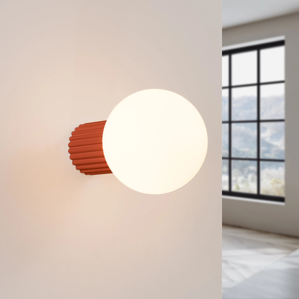 Lampada da parete HALO rosso ocra IP44