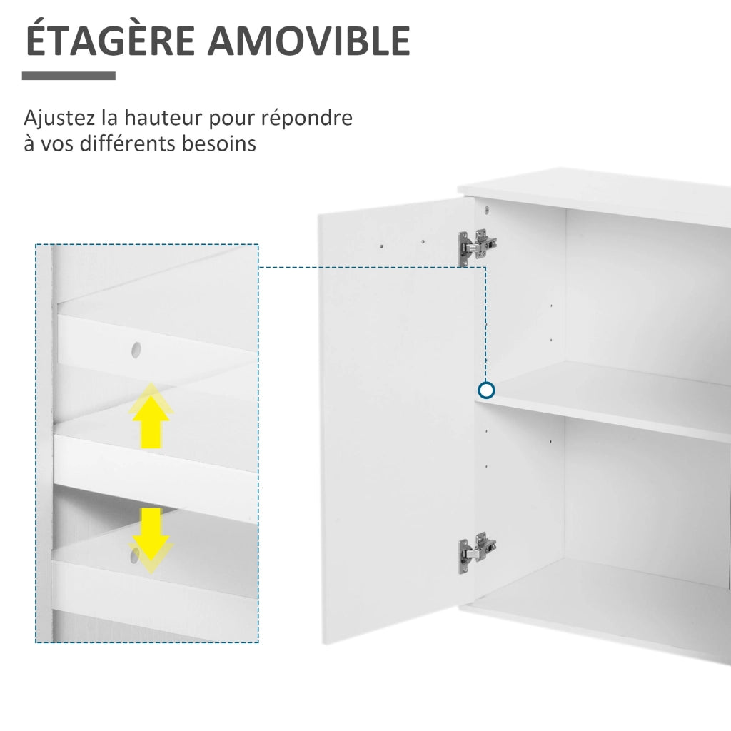 Mobile buffet con 2 cassetti e 2 ante ¨C Xylo ¨C Bianco con ripiani regolabili