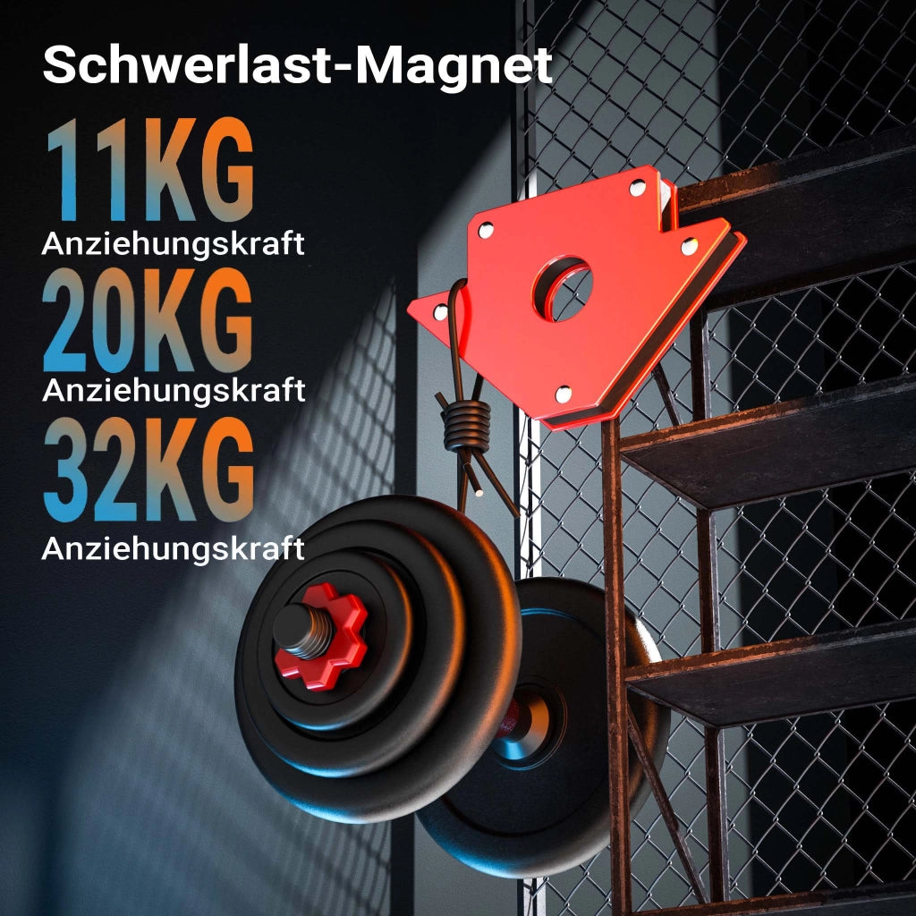 12x Magnete per saldatura con forza di tenuta di 11/20/32 kg, dimensioni compatte, Angolo di saldatura a 45°, 90° e 135°, tiene uniti i pezzi da saldare