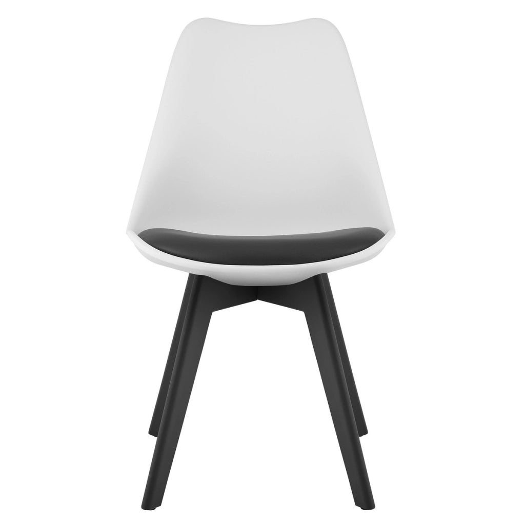Sedia Mark Bianco e Nero con Cuscino in Ecopelle