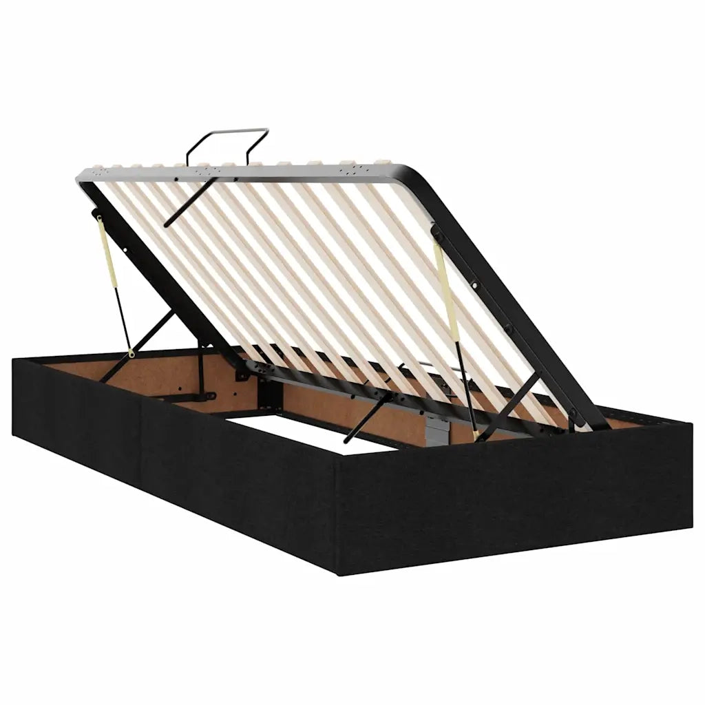 Letto con contenitore e materasso Nero 100 x 200 cm