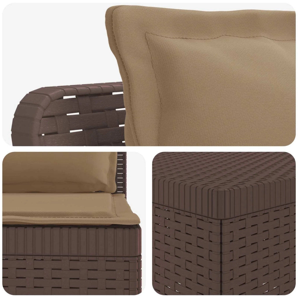 Divano da Giardino 4 Posti con Cuscini Aspetto Rattan PP 3443984