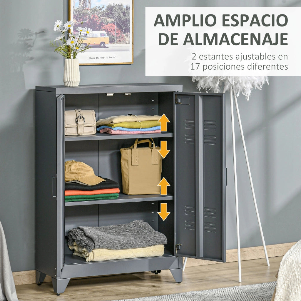 Armadio metallico con ante ¨C Minimal ¨C grigio 75x33x110 cm