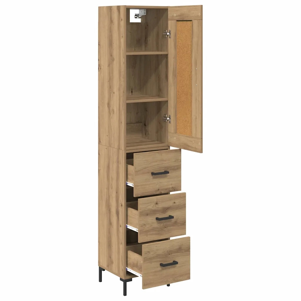 Credenza con Cassetto-Buffet-Armadio da cucina Rovere artigianale 34,5 x 34 x 180 cm 365990