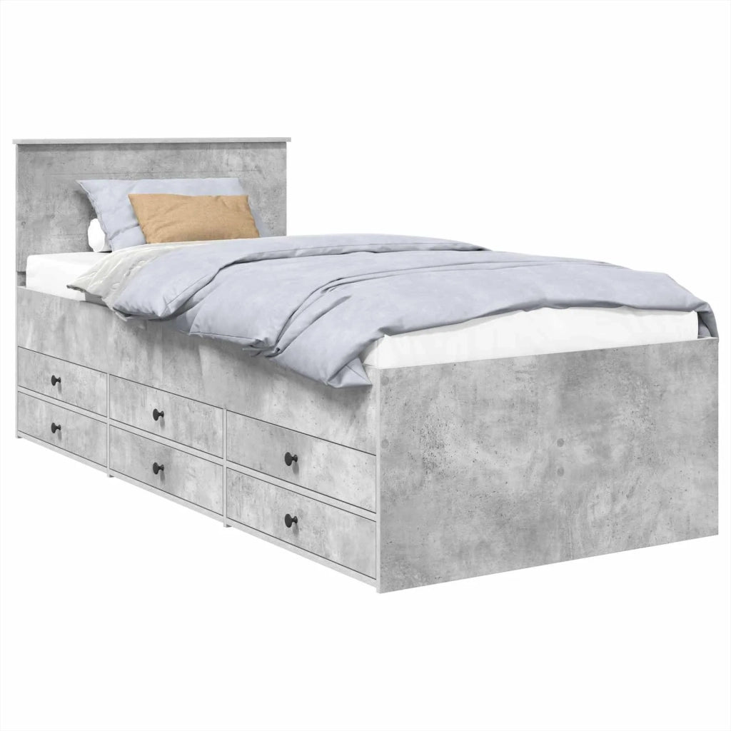 Daybed Grigio Cemento e Nero 100 x 200 cm Legno multistrato