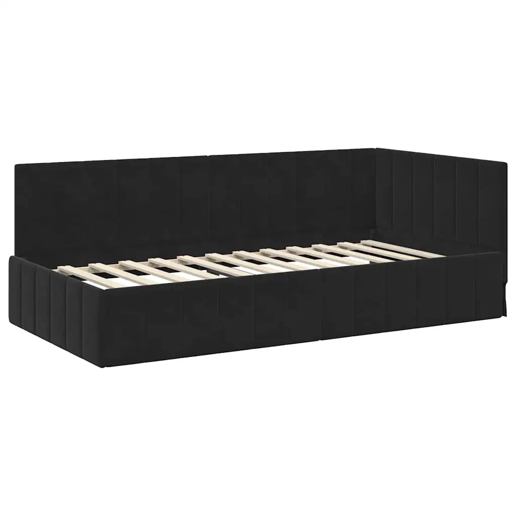 Struttura Letto Angolare con Materasso 2 pcs Nero Velluto 3393863