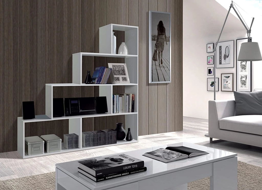 LIBRERIA KLUM  BIANCO LUCIDO LIB255 145X28X144