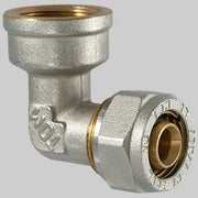 Raccordo a compressione curvo Femmina  16 x 3/4     T.D.M.