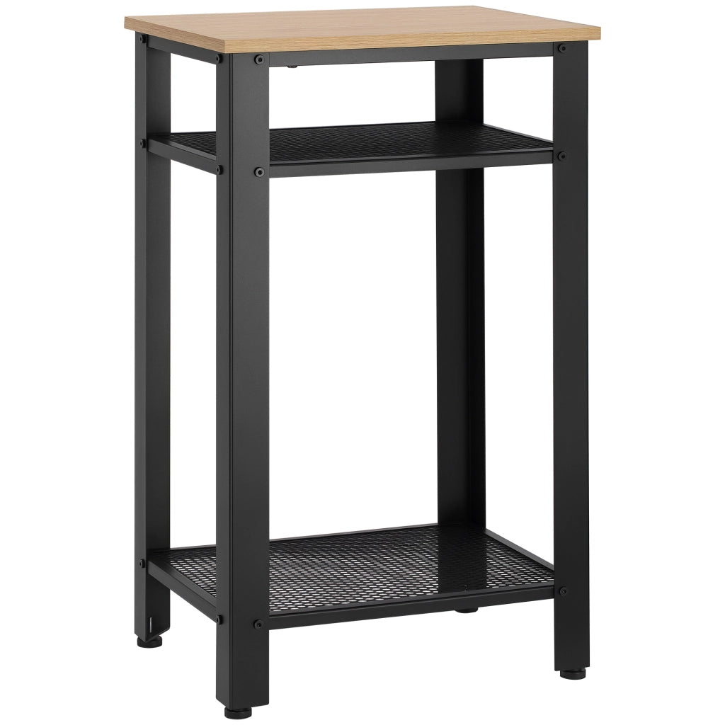 Tavolino da caff¨¨ industriale con ripiani in metallo ¨C Minimal ¨C 45x35x75 cm rovere e nero