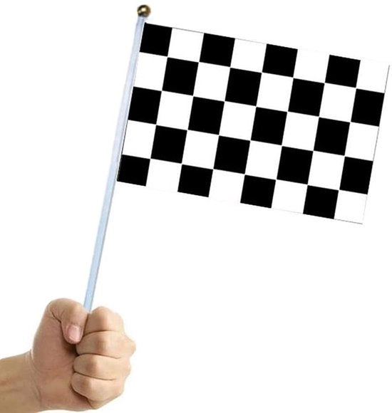 Bandiera da corsa - 10 pezzi di bandiera da corsa - Nero e bianco - Eventi sportivi - Partite di calcio - Decorazioni per feste tematiche