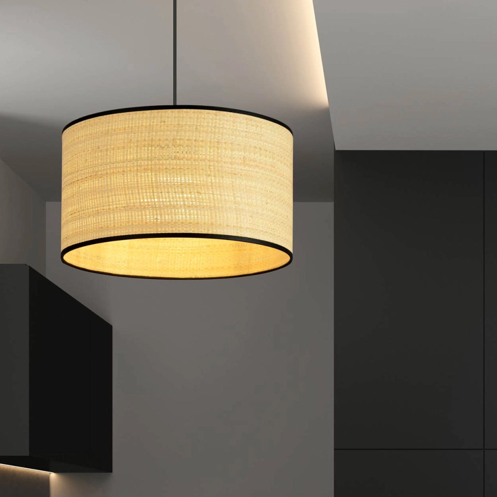 Lampada a sospensione Emibig Aston rattan nero Ø35 E27