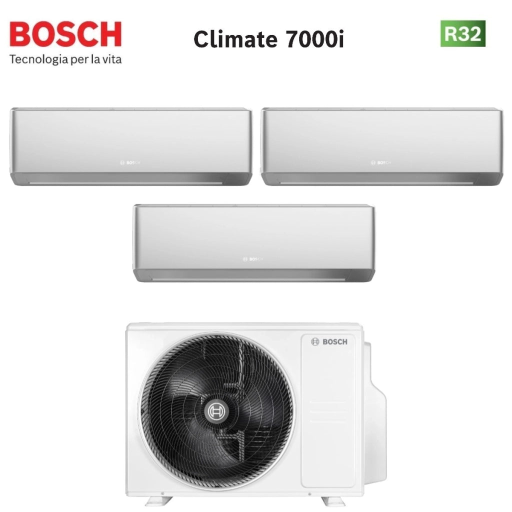 Condizionatore Trial Split Bosch CLIMATE 7000i SILVER 7+7+15 con 5000M 79/3 E R-32 Wi-Fi Integrato