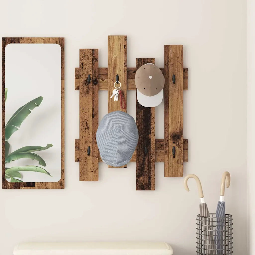 Appendiabiti a muro Legno vecchio 60 x 3 x 82 cm 874481