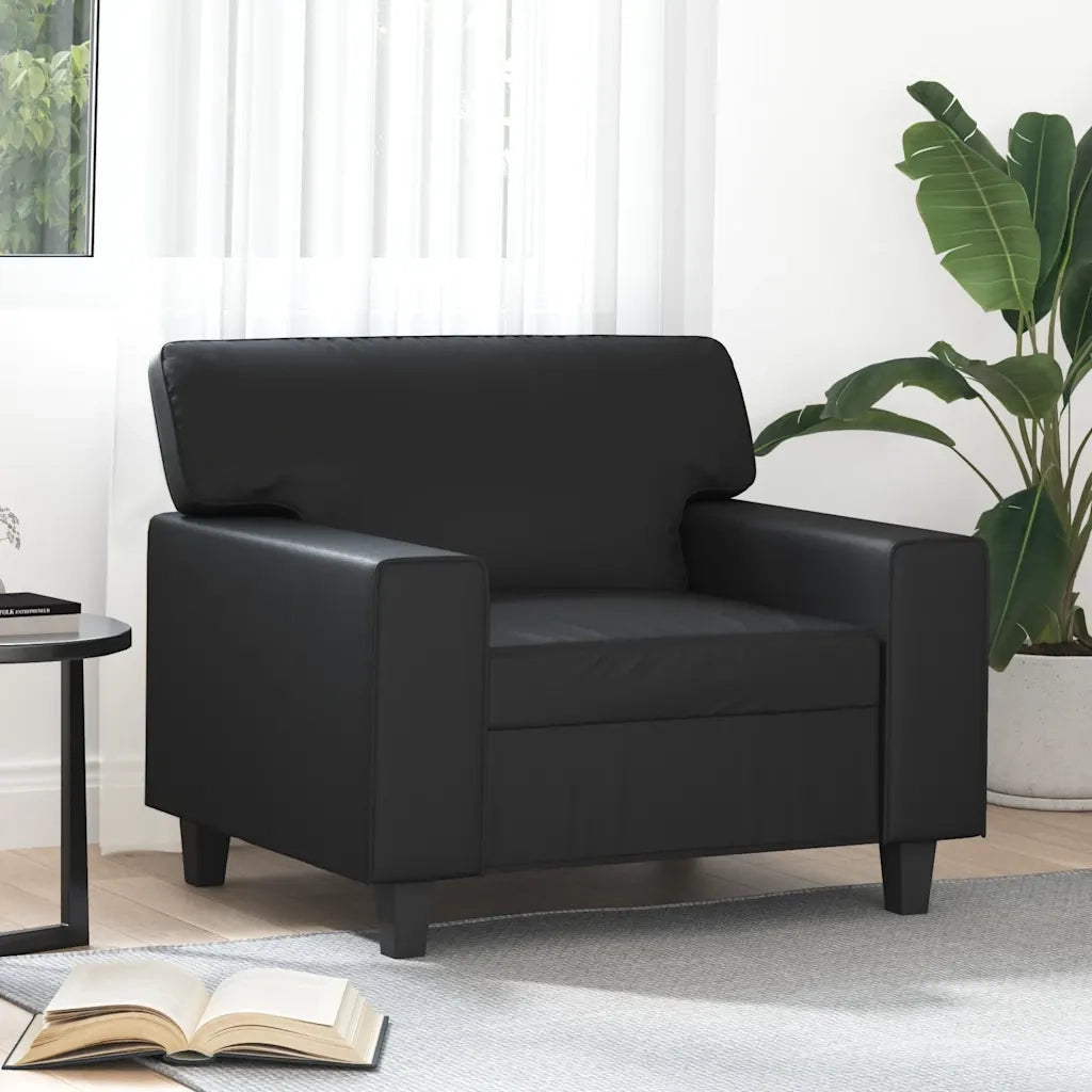 Poltrona | Sedia Relax Nera 60 cm in Similpelle