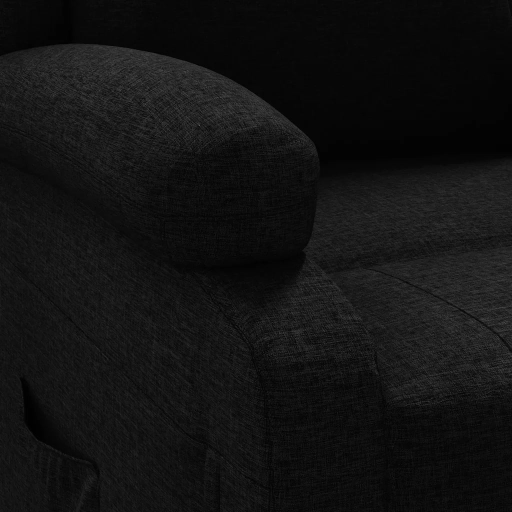 Poltrona | Sedia Relax Reclinabile in Tessuto Nero