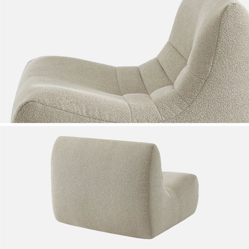 Divano modulare in bouclé, 3 posti, beige