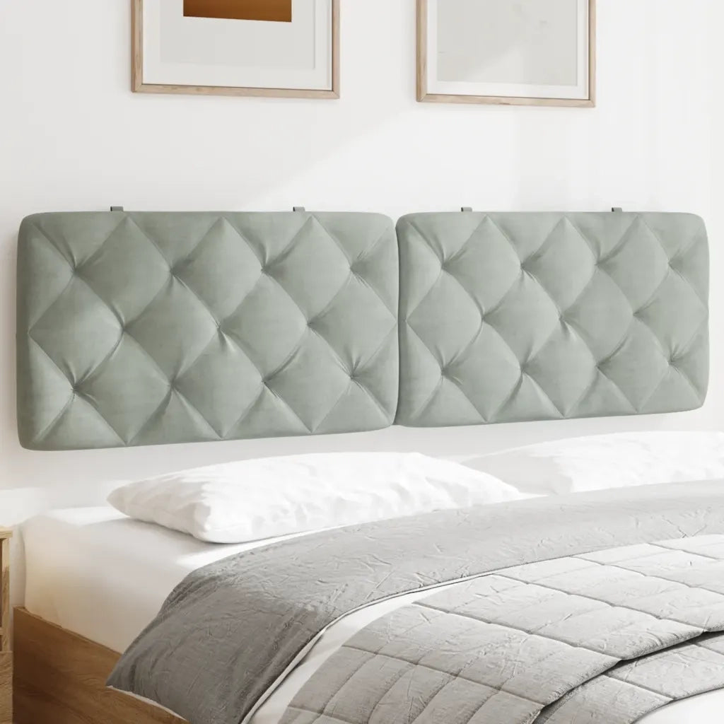 Cuscino Testiera Grigio Chiaro 180 cm in Velluto 374739