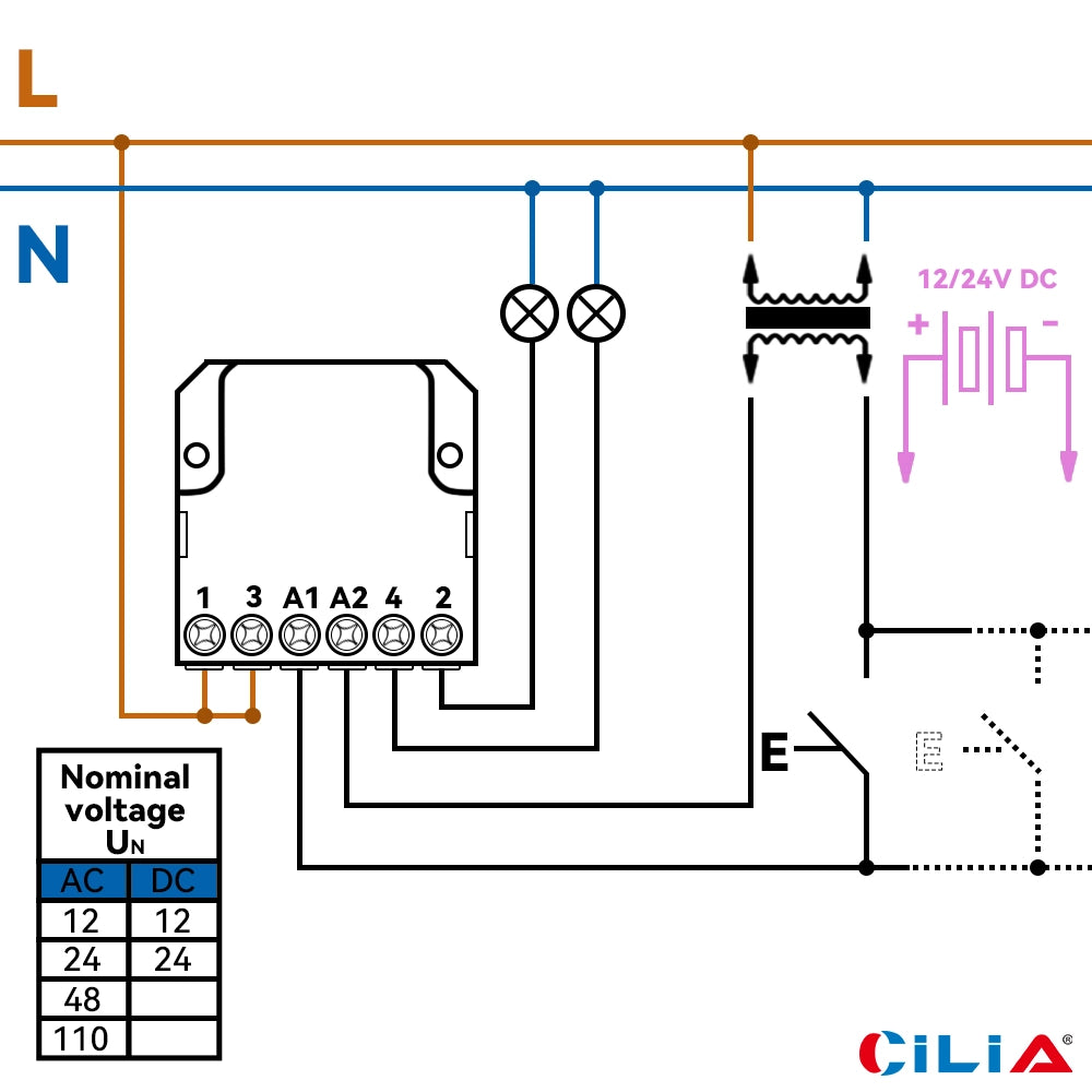 Rel¨¨ Commutatore Impulsi 230V 10A Tipo 26.08 ¨C Xylo ¨C 4 Sequenze 2 NO per Luci