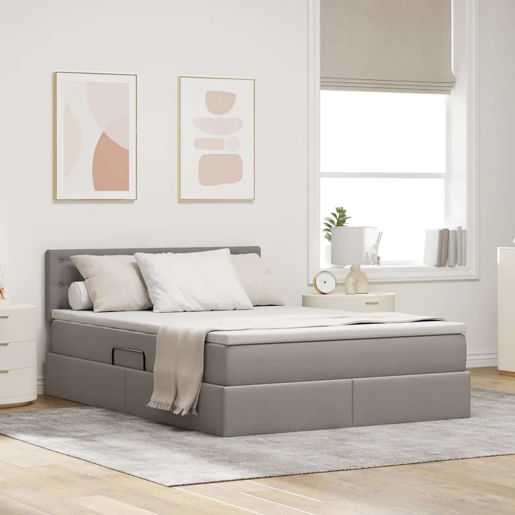 Letto con contenitore e LED con led Talpa 140 x 200 cm Tessuto