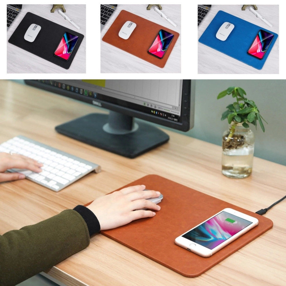 Trade Shop - Tappeto Tappetino Per Mouse Pad Con Ricarica Wireless Qi Smartphone -