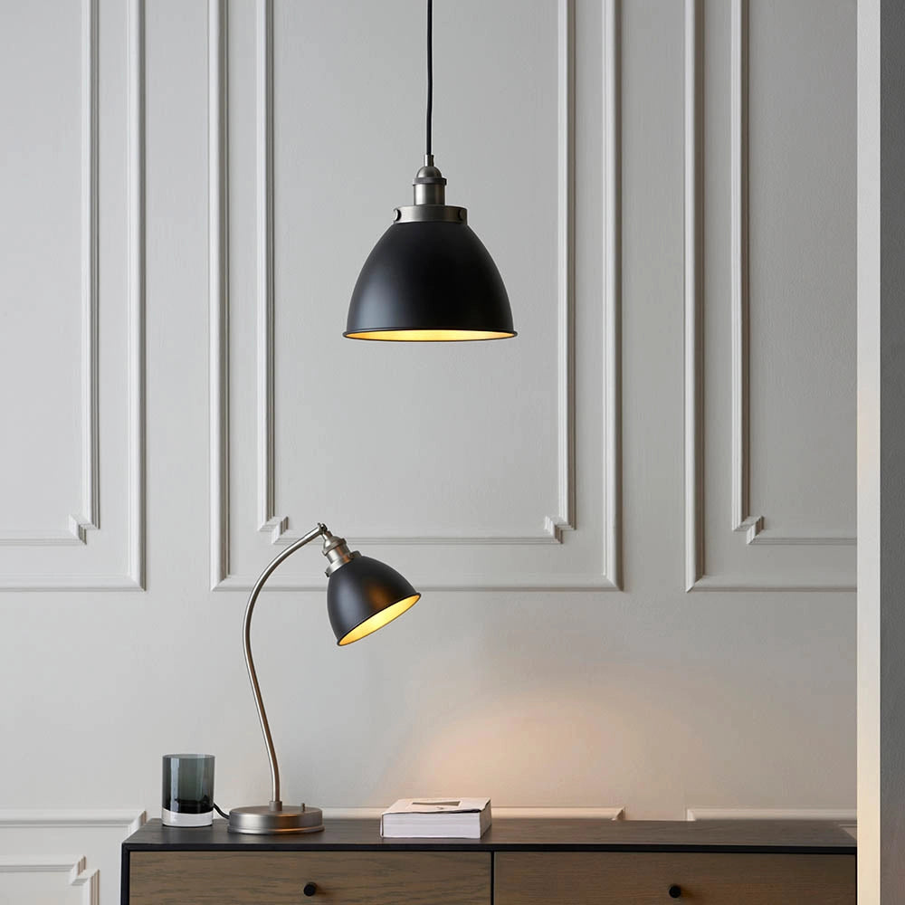 Lampada da scrivania vintage nera E14 Endon Franklin