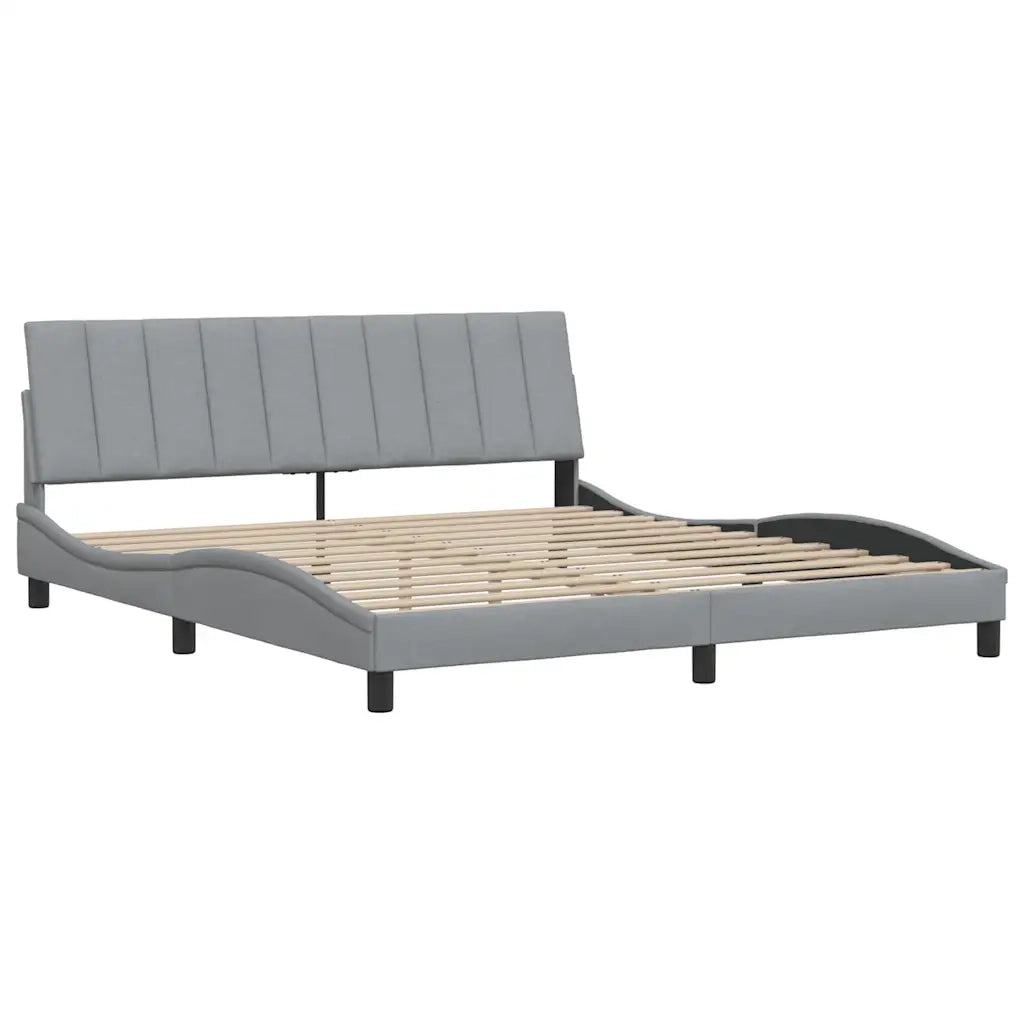 Letto matrimoniale | Letto per adulti | Giroletto senza Materasso Hanko Grigio Chiaro 180x200 cm Tessuto