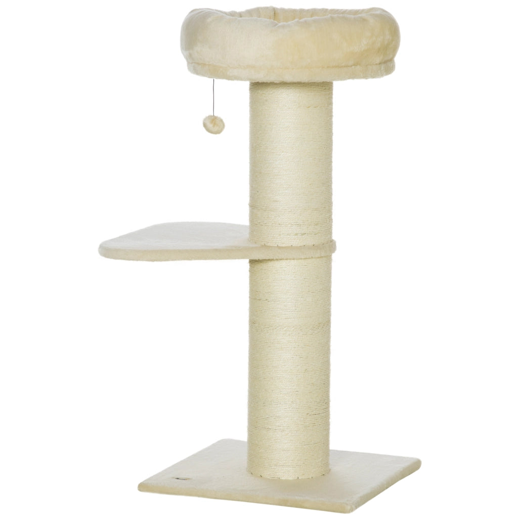 Arbre ¨¤ chat ¨C Minimal ¨C sisal naturale con piattaforme e cesto