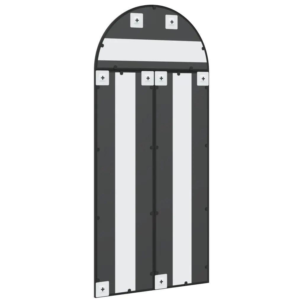 Specchio da Parete-Specchio a Muro-Specchio Decorativo Nero 60x130 cm Arco in Ferro