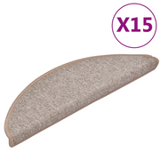 Tappetini per scale 15 pz | Gradini per Scale 56x17x3 cm Marrone chiaro Semicircolari