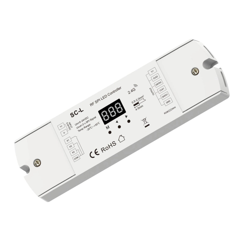Controller SPI RF 2.4GHz per Strisce LED Digitali, 3 Push Pulsanti, 5-24V DC
