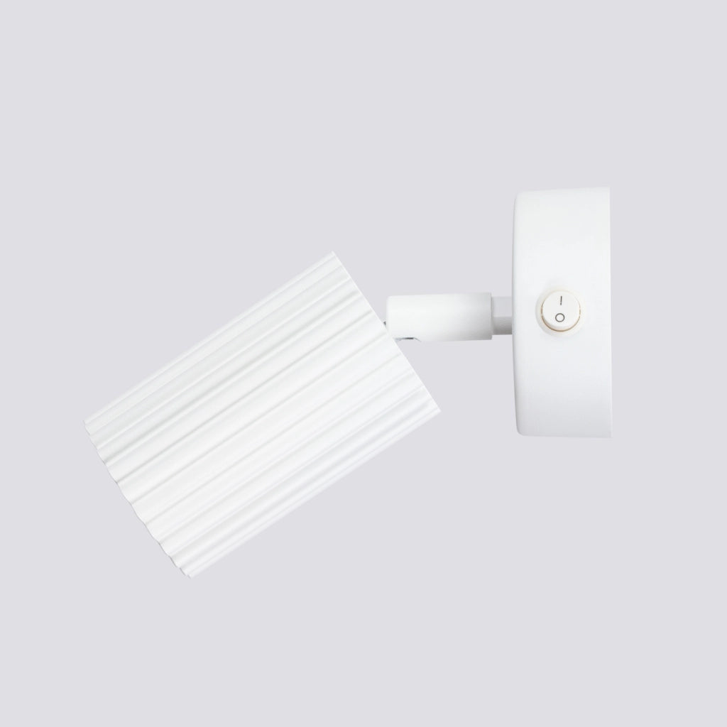 Lampada da parete KARBON bianca con interruttore