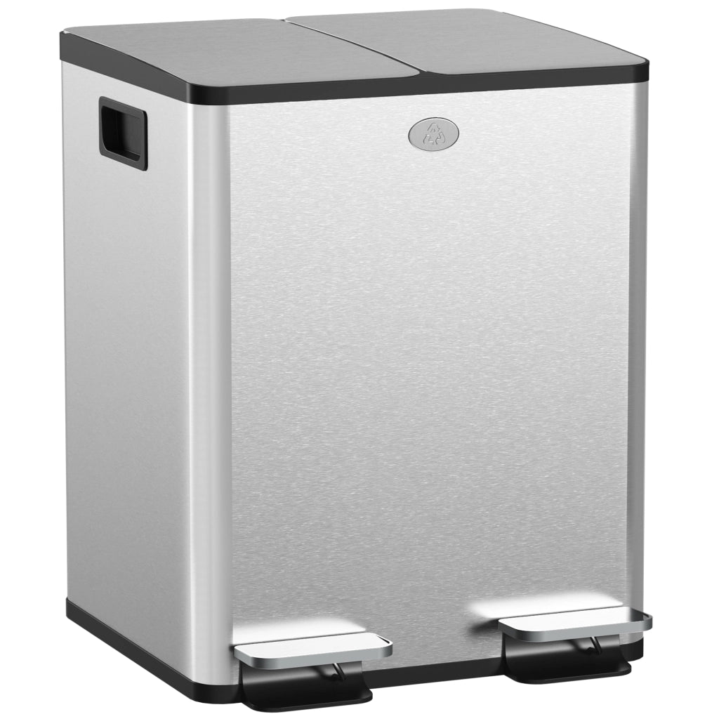 Bidone per rifiuti cucina doppio ¨C zephmum ¨C 2x20L, coperchi soft close