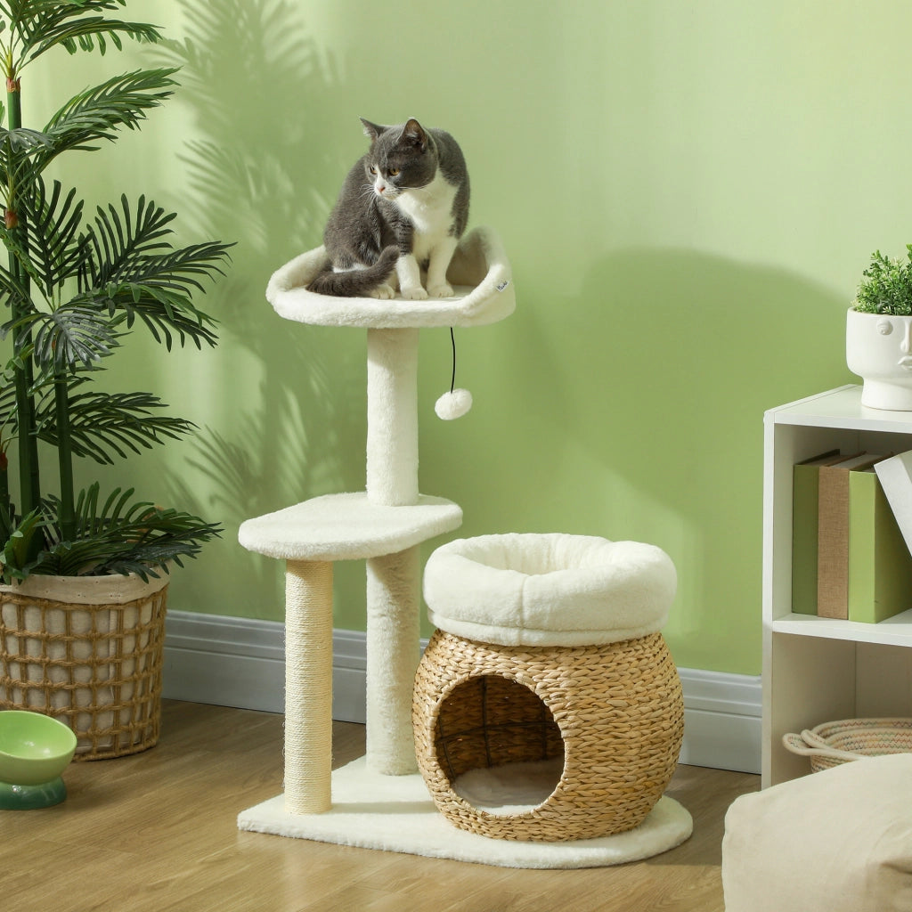 ALBERO RASCHIATOIO 79 cm Crema in truciolare, sisal e peluche
