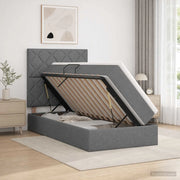 Letto con contenitore LED e materasso Grigio Scuro 90 x 190 cm 3459976