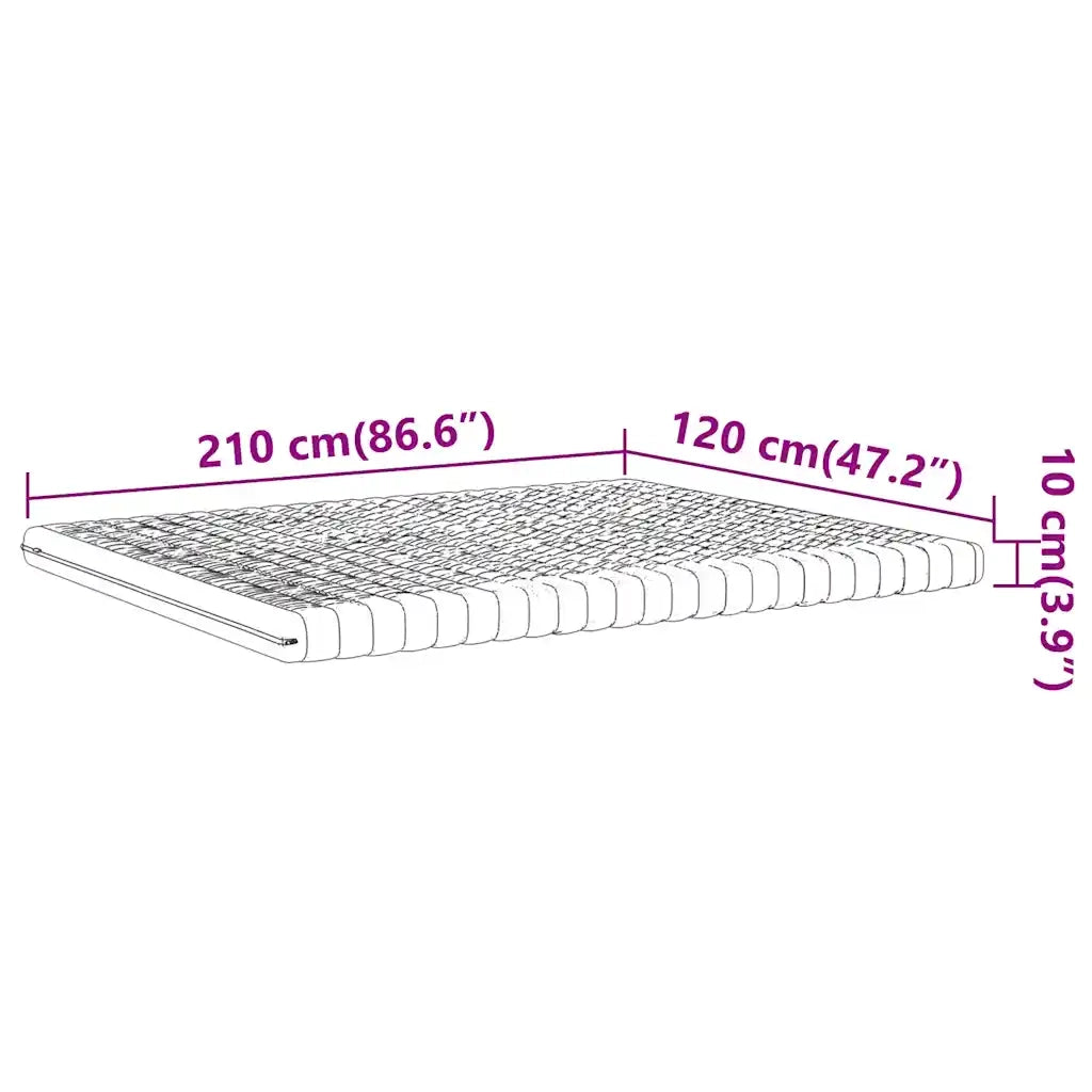 Materasso in Schiuma Bianco 120x210 cm 7 Zone Durezza 20 ILD