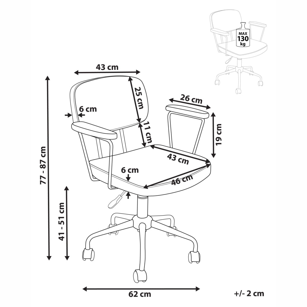 Sedia da ufficio tradizionale in velluto a coste girevole regolabile bianco sporco stile moderno home office