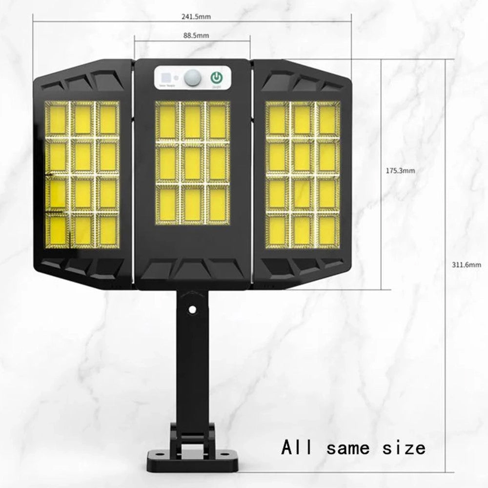 Trade Shop - Faro Lampione A Led Cob Con Pannello Solare Fotovoltaico Sensore Movimento 30w -