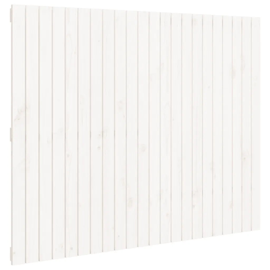 Testiera da Parete-Testiera a Muro-Testata Decorativa Bianca 140x3x110cm in Legno Massello di Pino