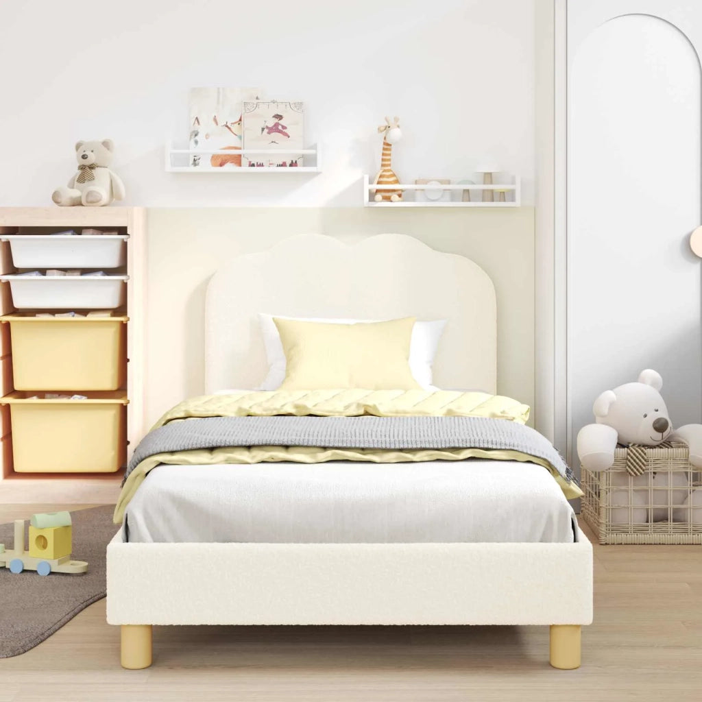 Struttura letto bambini con testata Crema 90 x 190 cm 42010973