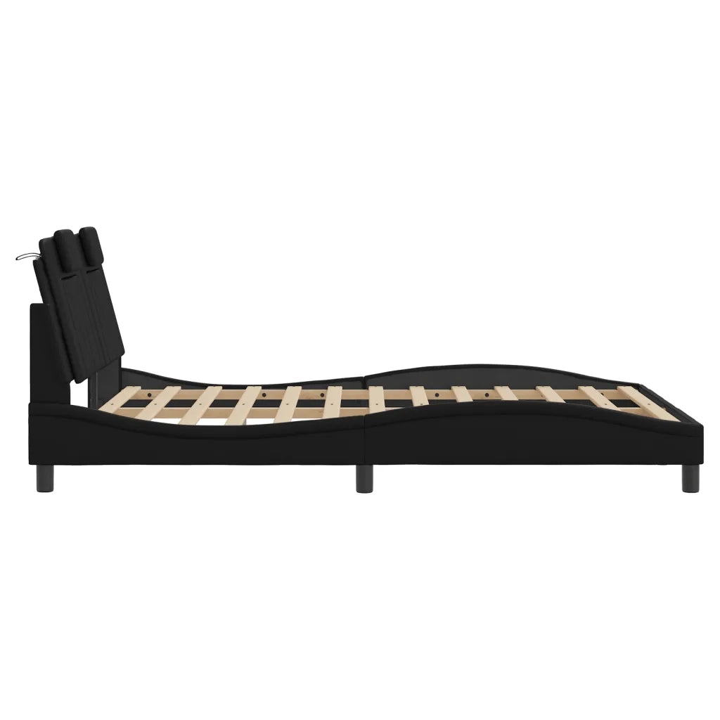 Giroletto Viana con LED senza Materasso Nero 140x190 cm 3214015