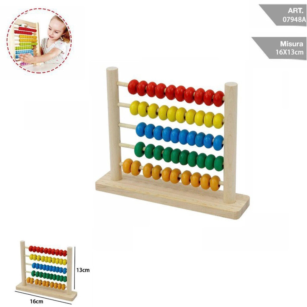 ABACO GIOCO EDUCATIVO LEGNO PER BAMBINI CALCOLI MATEMATICI APPRENDIMENTO 07948A