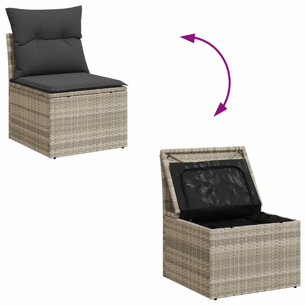 Set Divano da Giardino 9 pcs Grigio chiaro polyrattan 3354091