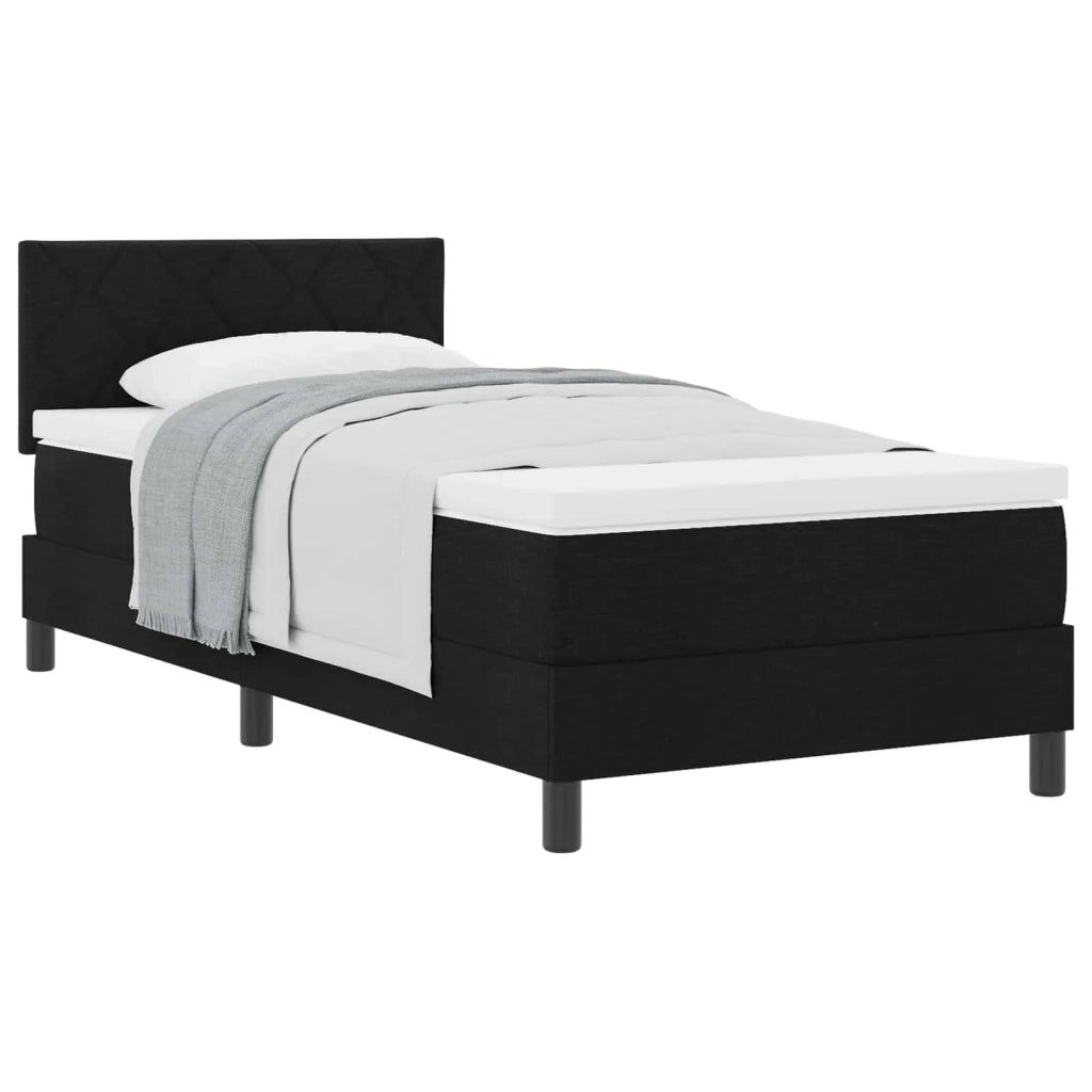 Letto a molle con materasso Nero 100 x 200 cm Tessuto 3338743