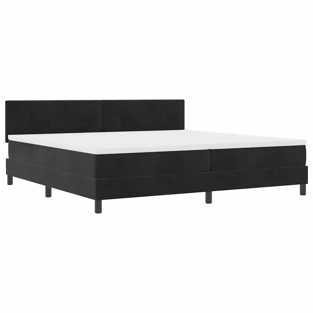 Letto a molle con materasso Nero 200 x 200 cm Velluto 3339196