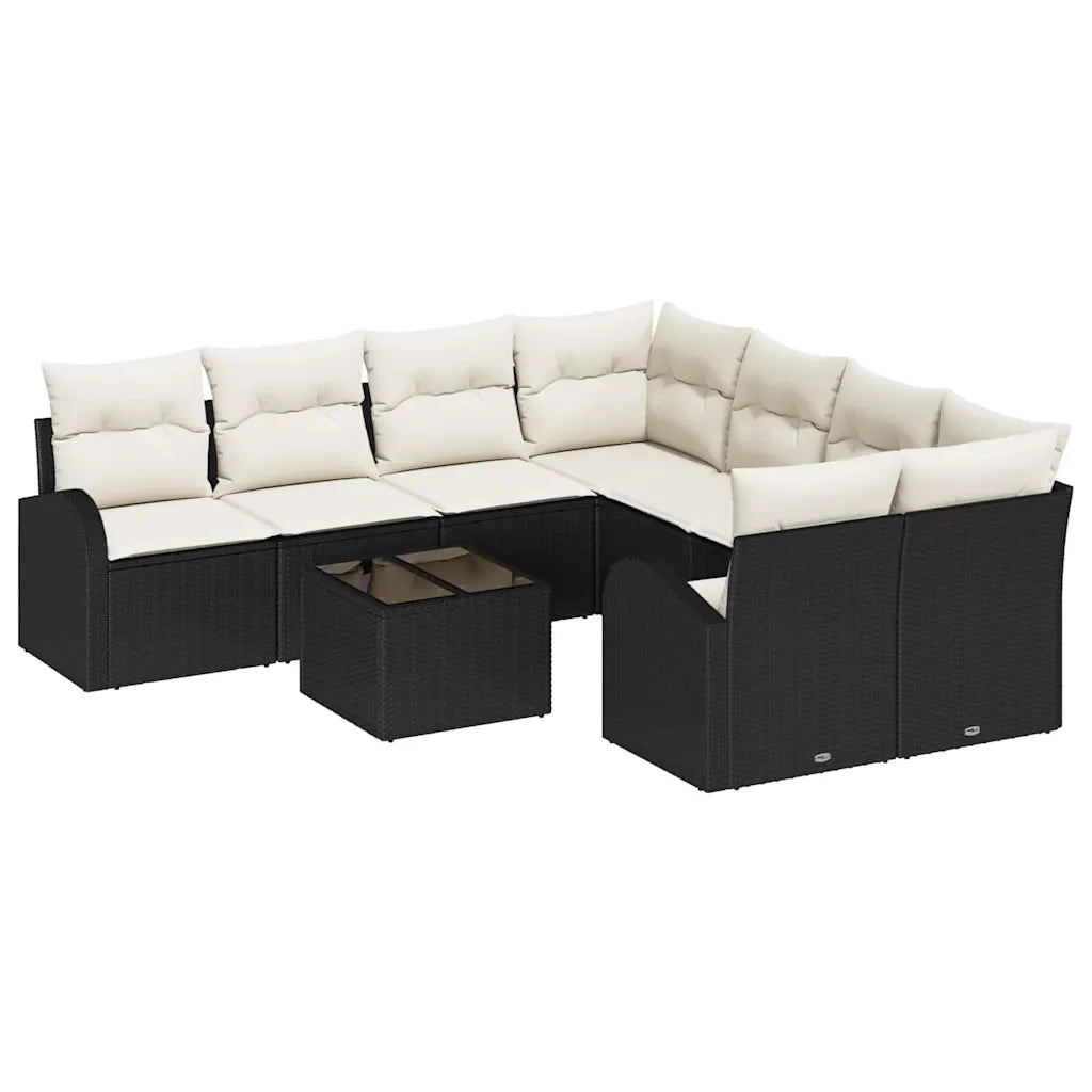 Set Divano da Giardino Nero 55 x 55 x 37 cm polyrattan 3345977
