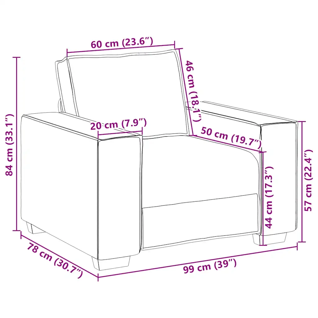 Divano Sedia Nero 100x78x84 cm Velluto 4105005