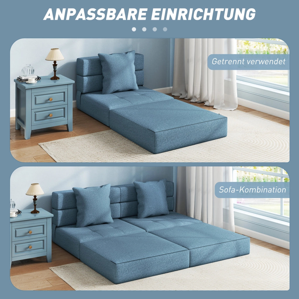 Letto Poltrona Relax ¨C Minimal ¨C 70x70x61 Blu Scuro Tessuto